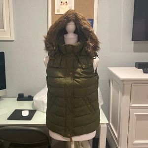 Olive puffer vest